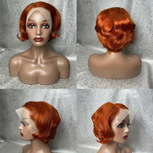 Load image into Gallery viewer, Human Hair 13x4 Full Lace Front Ginger Pixie Cut Wig
