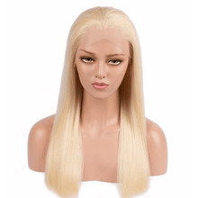 Load image into Gallery viewer, Human Hair 13x4 Lace Front #613 Blonde Straight Wig

