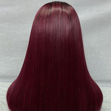 Load image into Gallery viewer, Human Hair 13x4 Lace Front 1B/99J Straight Bob Wig
