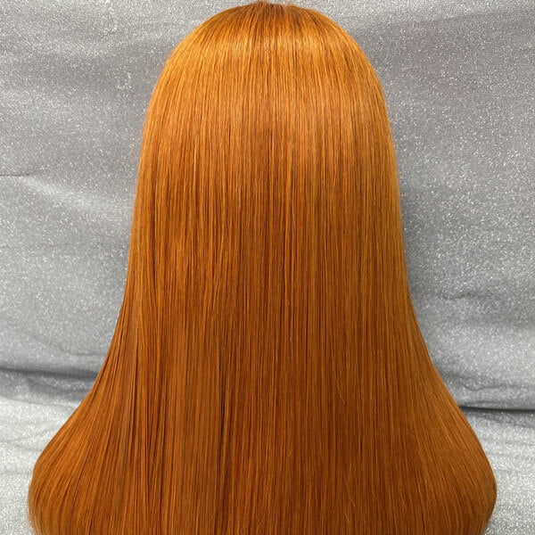 Human Hair 13x4 Lace Front Ginger Straight Bob Wig