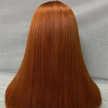 Load image into Gallery viewer, Human Hair 13x4 Lace Front Orange Straight Bob Wig
