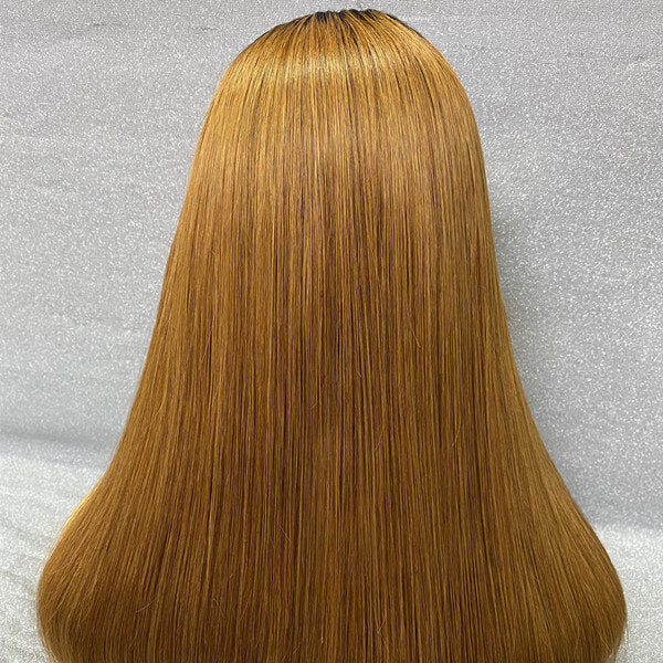 Human Hair 13x4 Lace Front 1B/30 Straight Bob Wig