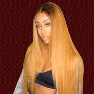 Human Hair 13x4 Full Lace Front P4/27 Straight Wig