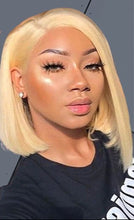 Load image into Gallery viewer, Human Hair 4x4 Lace Closure 613 Blonde Straight Bob Wig
