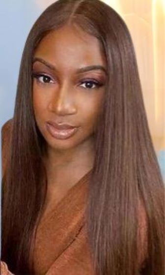 Human Hair 13x4 Full Lace Front Chestnut Brown Straight Wig