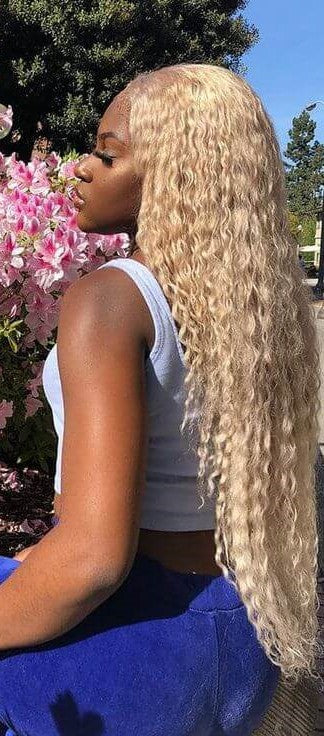 Human Hair 13x4 Lace Front 613 Blonde Deep Curly Wig