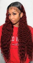 Load image into Gallery viewer, Human Hair 13x4 Full Lace Front 1B/99J Deep Wave Wig

