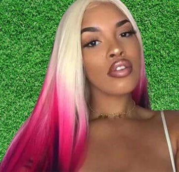Human Hair 13x4 Lace Front 613 Blonde /Pink Straight Wig