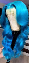 Load image into Gallery viewer, Human Hair 13x4 Full Lace Front Lake Blue Body Wave Wig
