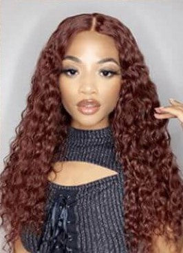 Human Hair 13x4 Full Lace Front #33 Deep Wave Wig