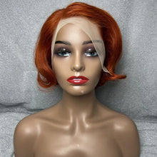Load image into Gallery viewer, Human Hair 13x4 Full Lace Front Ginger Pixie Cut Wig
