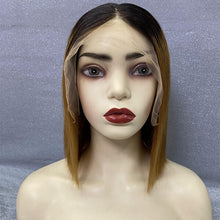Load image into Gallery viewer, Human Hair 13x4 Lace Front 1B/30 Straight Bob Wig
