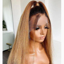 Load image into Gallery viewer, Human Hair 13x4 Full Lace Front 1B/27 Kinky Straight Wig
