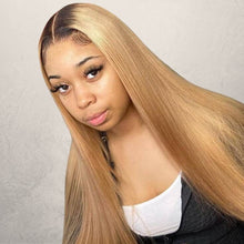 Load image into Gallery viewer, Human Hair 13x4 Full Lace Front 1B/27 Straight Wig
