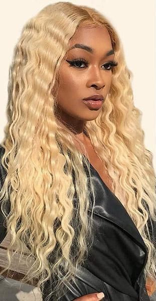 Human Hair 13x4 Lace Front 613 Blonde Deep Wave Wig