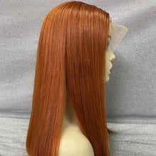 Load image into Gallery viewer, Human Hair 13x4 Lace Front Orange Straight Bob Wig
