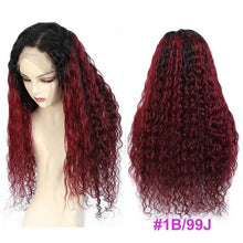 Load image into Gallery viewer, Human Hair 13x4 Full Lace Front 1B/99J Deep Curly Wig
