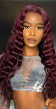 Load image into Gallery viewer, Human Hair 13x4 Full Lace Front #99J Loose Deep Curly Wig
