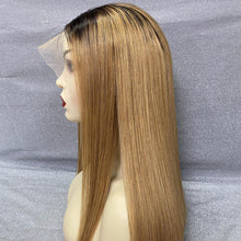 Load image into Gallery viewer, Human Hair 13x4 Lace Front 1B/27 Straight Bob Wig

