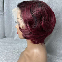 Load image into Gallery viewer, Human Hair 13x4 Full Lace Front 1B/99J Pixie Cut Wig
