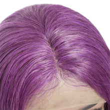 Load image into Gallery viewer, Human Hair 4x4 Lace Closure Purple Straight Bob Wig
