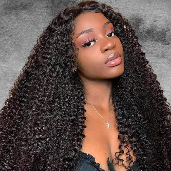 Human Hair 13x4 Lace Front Kinky Curly Wig