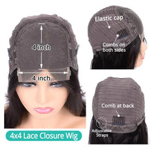 Load image into Gallery viewer, Human Hair 4x4 Lace Closure Straight Wig
