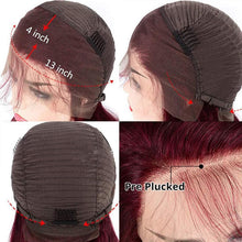 Load image into Gallery viewer, Human Hair 13x4 Lace Front Burgundy 99J Straight Wig
