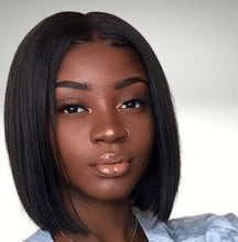 Load image into Gallery viewer, Human Hair 13x4 Lace Front Straight Bob Wig
